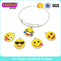 Emoji Charm Expandable Wire Bangle Bracelet